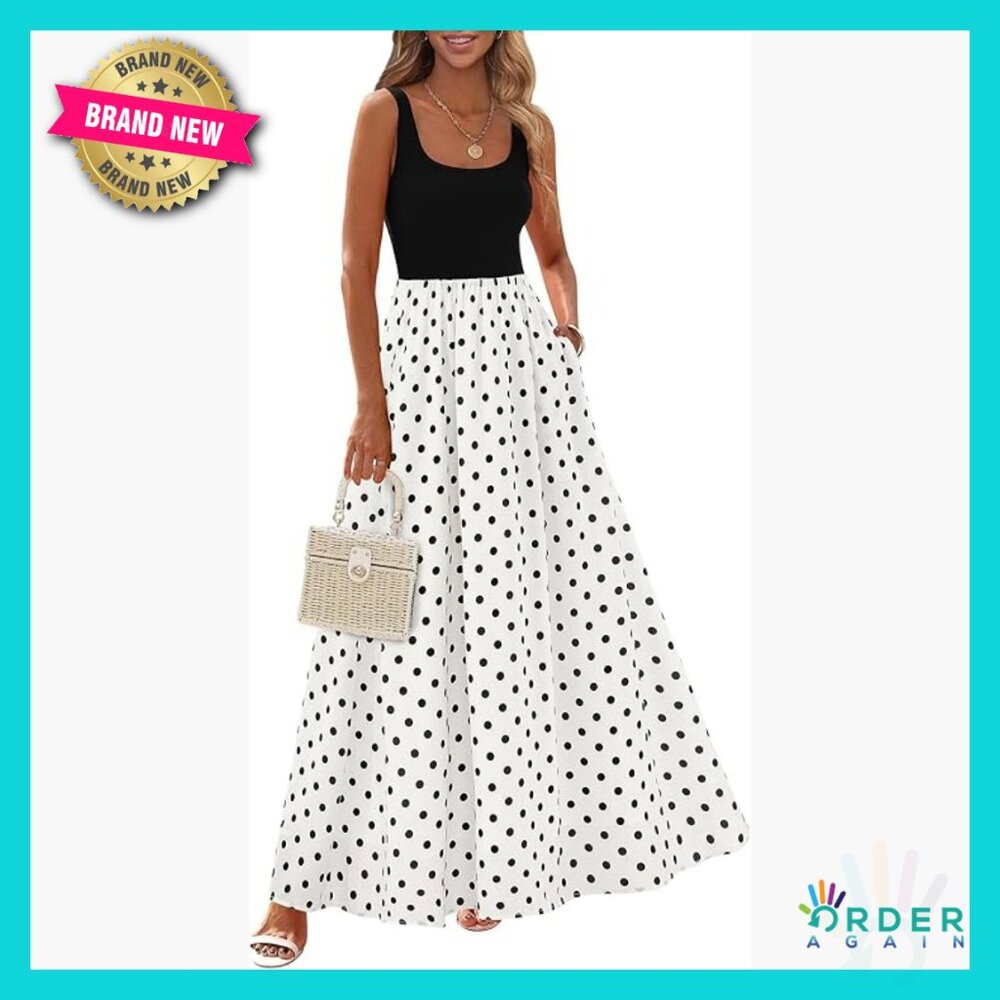 Boho Floral Maxi Sundress Flowy Vacation Wedding Beach Resort Wear Sleeveless